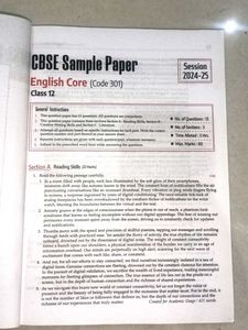 Arihant English Core 12 Sample Papers 💥sale
