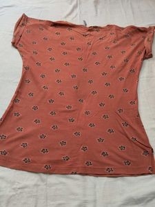 Coral Floral Print T-Shirt