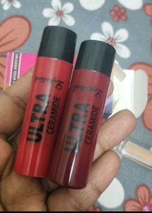 Lipstick - Red & Maroon Set & makeup setting spray