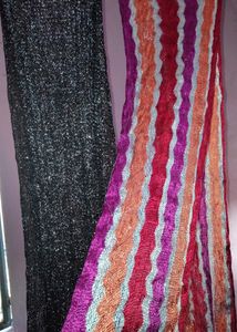 Two Scarfs Combo Black Colour Or Multi Colou