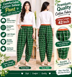 Stylish Green Checkered Palazzo Pants
