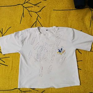 White Donald Duck T-Shirt / Crop top