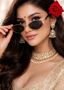Unique Hexagonal Black Sunglasses