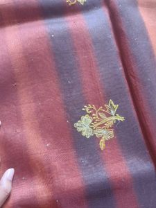 Beautiful Brown Saree with Gold Embroidery