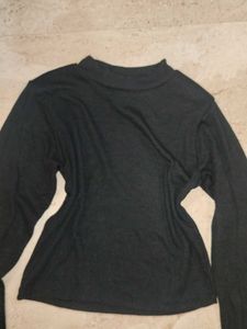 Black Long Sleeve Mock Neck Top