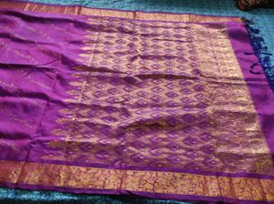 Beautiful Purple kanchipuram Silk Saree