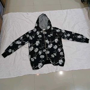 Floral Zip-Up Hoodie