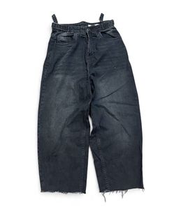 Washed Black Wide Leg Jeans