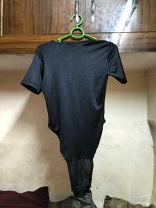 Sleek Black Short Sleeve Bodysuit