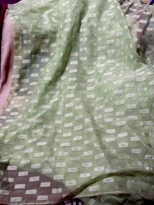 Pista Green Shining Saree