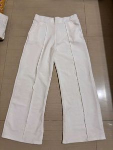 White Wide Leg Cropped Pants