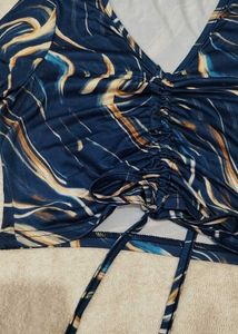 Ruched V-Neck Crop Top