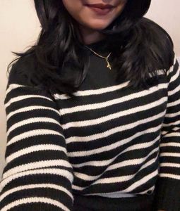 Classic Black and White Striped Sweater