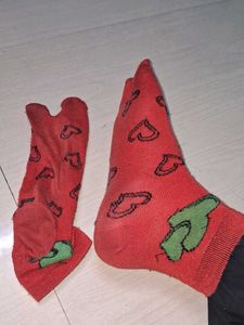 Cute Red Heart Socks