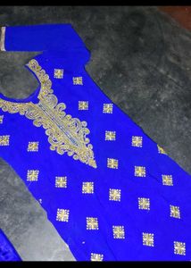 Vibrant Blue Embroidered Kurta Set
