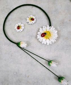 Daisy Ladybug Necklace and Earring Set