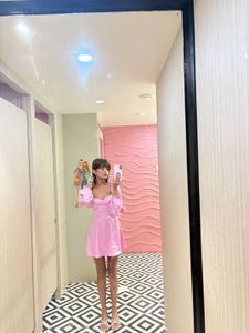 H&M Chic Pink Long Sleeve Mini Dress