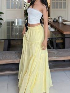 Cream Tiered Cottagecore Skirt with Pink Bow