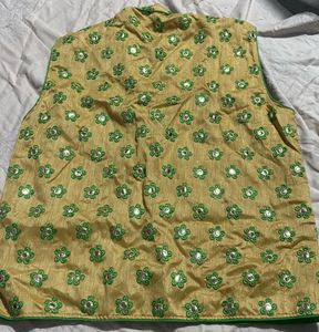 Embroidered Sleeveless Jacket