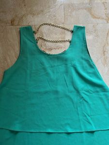 Green Layered Chain Tank Top