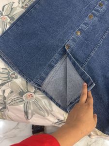 Classic Denim Midi Skirt