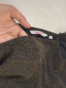 Sparkly Black Mini Ruffle Top