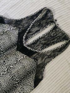Leopard Print sleep wear with Lace Trim