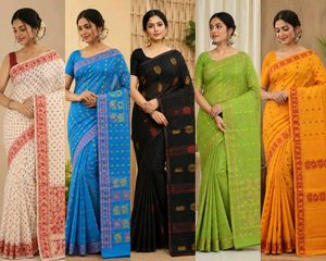Vibrant Dhakai Jamdani Sarees Single