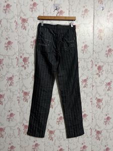 Vintage Dark Wash Pinstripe Denim Trousers – Slim