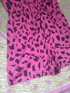 Pink Leopard Print Cold Shoulder Romper