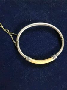 IMPORTED|Vintage Silver &amp; Real Ivory Bracelet