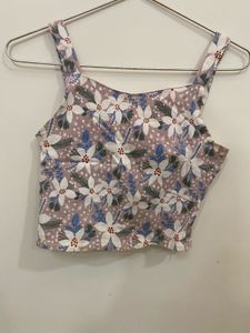 Floral Print Crop Tank Top