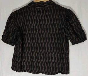 Chic Printed Short Sleeve Button-Up Top
