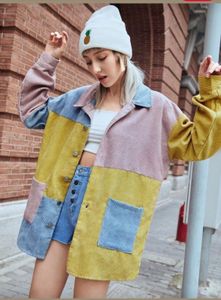 SHEIN Color Block Corduroy jacket