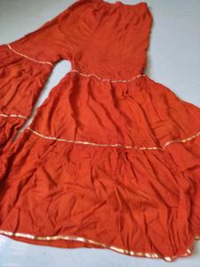 Orange Kurta with Pants sarara