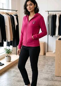 Stylish Pink Zip-Up Hoodie