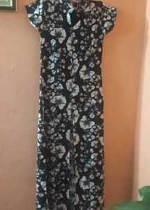 Black Floral Print Maxi