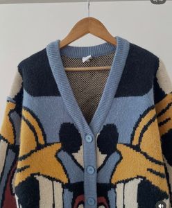 Cartoon Character Knit Cardigan