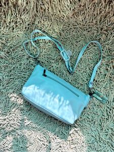 Stylish Light Blue Pleated Clutch Bag
