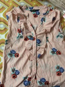 Striped Floral Sleeveless Top