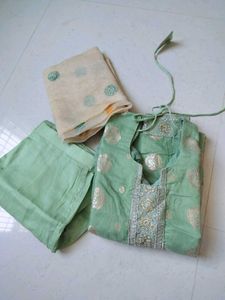 Elegant Green Kurta Set with Dupatta