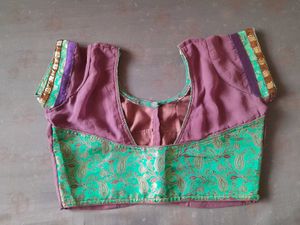 Elegant Lavender Saree with Green Border
