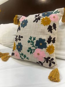 Embroidered Floral Accent Cushion Cover Set of 2