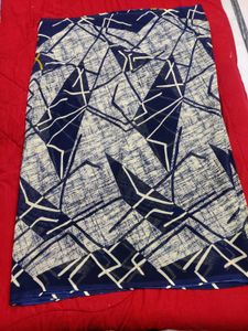 Elegant Abstract Print Saree Nevy Blue 💙