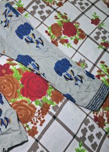 Blue Floral Print Kurta