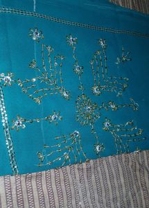 Teal Embellished Saree