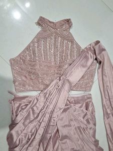 Designer Sequin Blouse &amp; Ruffled Lehenga Set
