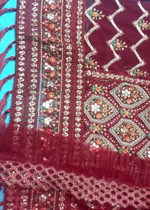 Maroon Embroidered Salwar Kameez