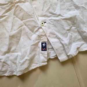 Men's White Printed Casual Shirt