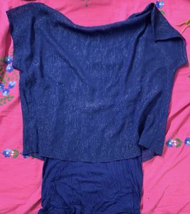 Blue Tshirt With Inbuilt Tank Top